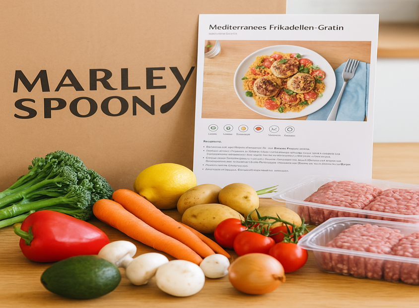 Marley Spoon Kosten - Frische Marley Spoon Kochbox mit Gemüsezutaten, Rezeptkarte und Verpackung, Preisvergleich und Kosteninformationen für 2025 für Marley Spoon Kosten
